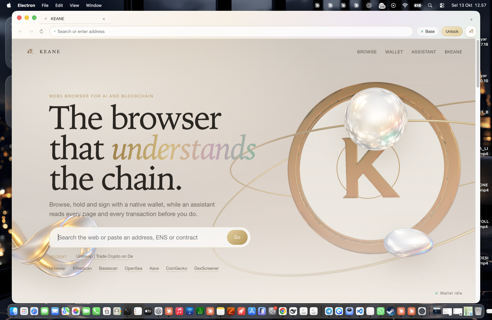 KEANE start page